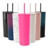 Simple Modern Insulated Tumbler with Lid and Straw | Iced Coffee Cup Reusable Stainless Steel Water Bottle Travel Mug | Spring Break Gifts For Her & Him | Classic Collection | 24oz | Nebula