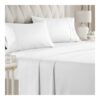 Queen Size Sheet Set – Breathable & Cooling – Hotel Luxury Bed Sheets – Extra Soft – Deep Pockets – Easy Fit – 4 Piece Set – Wrinkle Free – Comfy – White – 4 PC