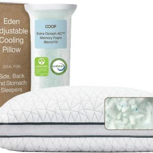 Coop Home Goods Eden Pillow King Size Bed Pillow for Sleeping - Medium Soft Memory Foam, Cooling Gel - Back, Stomach and Side Sleeper Pillow - CertiPUR-US/GREENGUARD Gold
