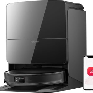 roborock Saros 10R Robot Vacuum and Mop, 22000Pa, Edge Cleaning 3.14" Slim Design Reaches Under Furniture, Zero-Tangle System, Self-Cleaning Dock With Hot-Water Mop Washing for Hands-Free