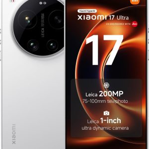 XIAOMI 17 Ultra Smartphone 16+1024GB White LOFIC HDR Techonology | Leica 200MP 75–100mm Telephoto, 6000mAh Battery, Snapdragon 8 Elite Gen 5 Mobile Platform, 3-year Warranty