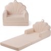 Blissful Diary Kids Couch, 2-in-1 Soft Kids Sofa, Kids Sofa Chair, Comfy Kids Furniture for Playroom, Reading & Play, Shell Beige