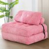 MAXYOYO Foldable Sofa Bed Convertible Sleeping Chair with Pillow, Mattress with Back Support, Portable Chair Bed, Comfortable Floor Sofa Lounge for Living Room, Bedroom, Pink